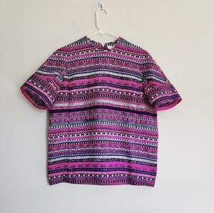 Sass & Bide Road Trip Pink/ Multi Color Woven Top size US 4